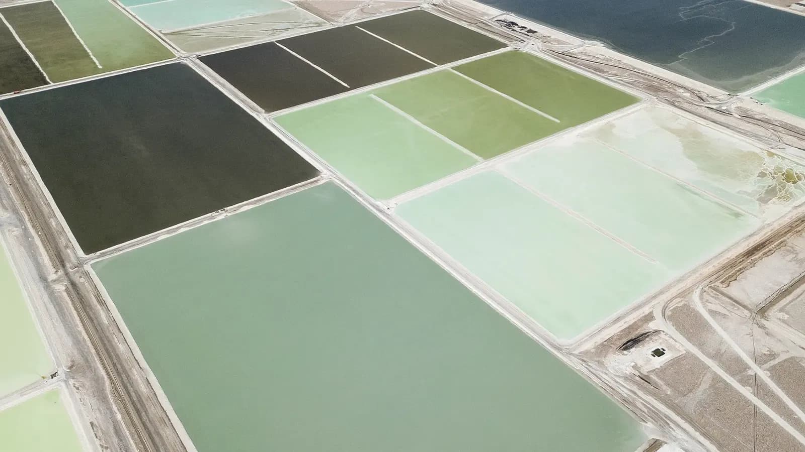Brine Pools At A Lithium Mine