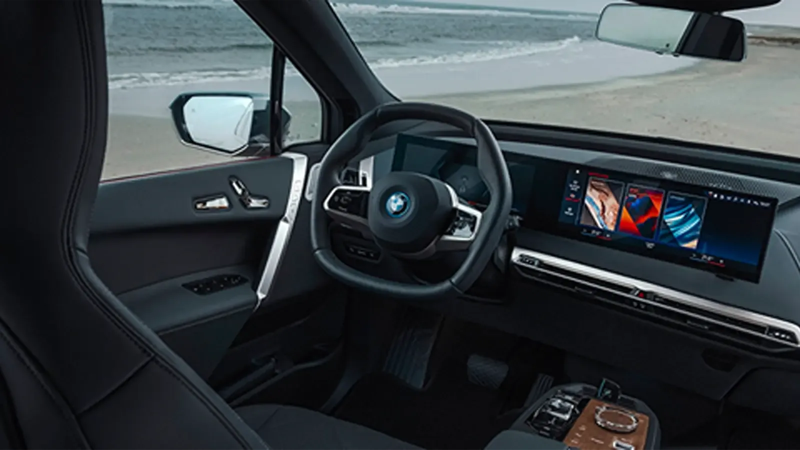 2023 BMW ix M60 interior wheel and tech