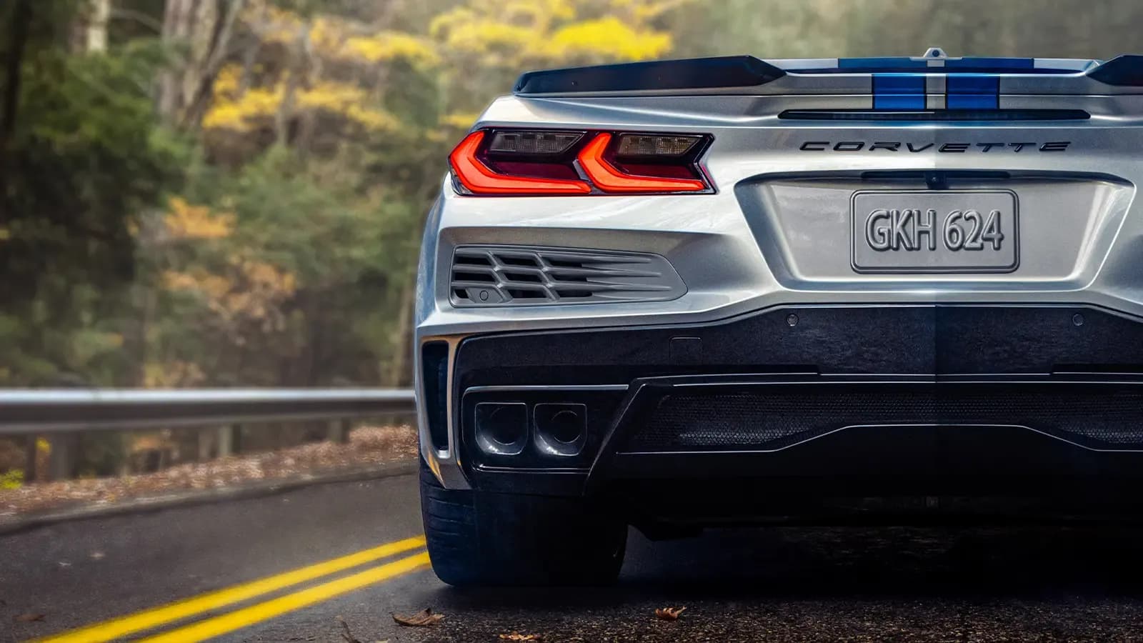 Rear view of a corvette