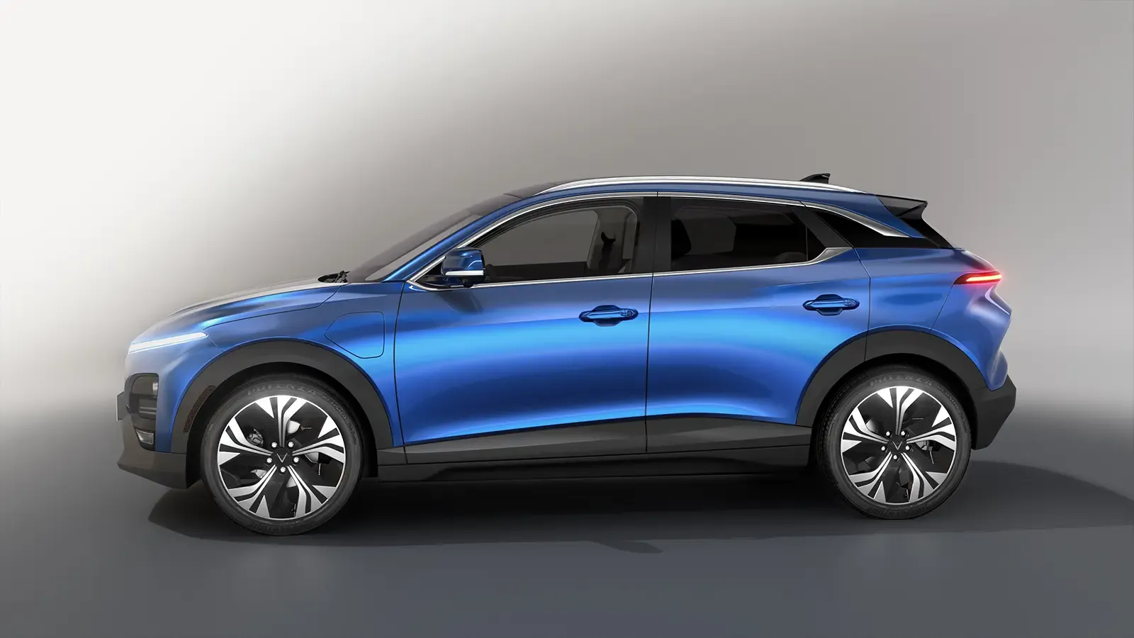 side view of a blue VinFast VF6