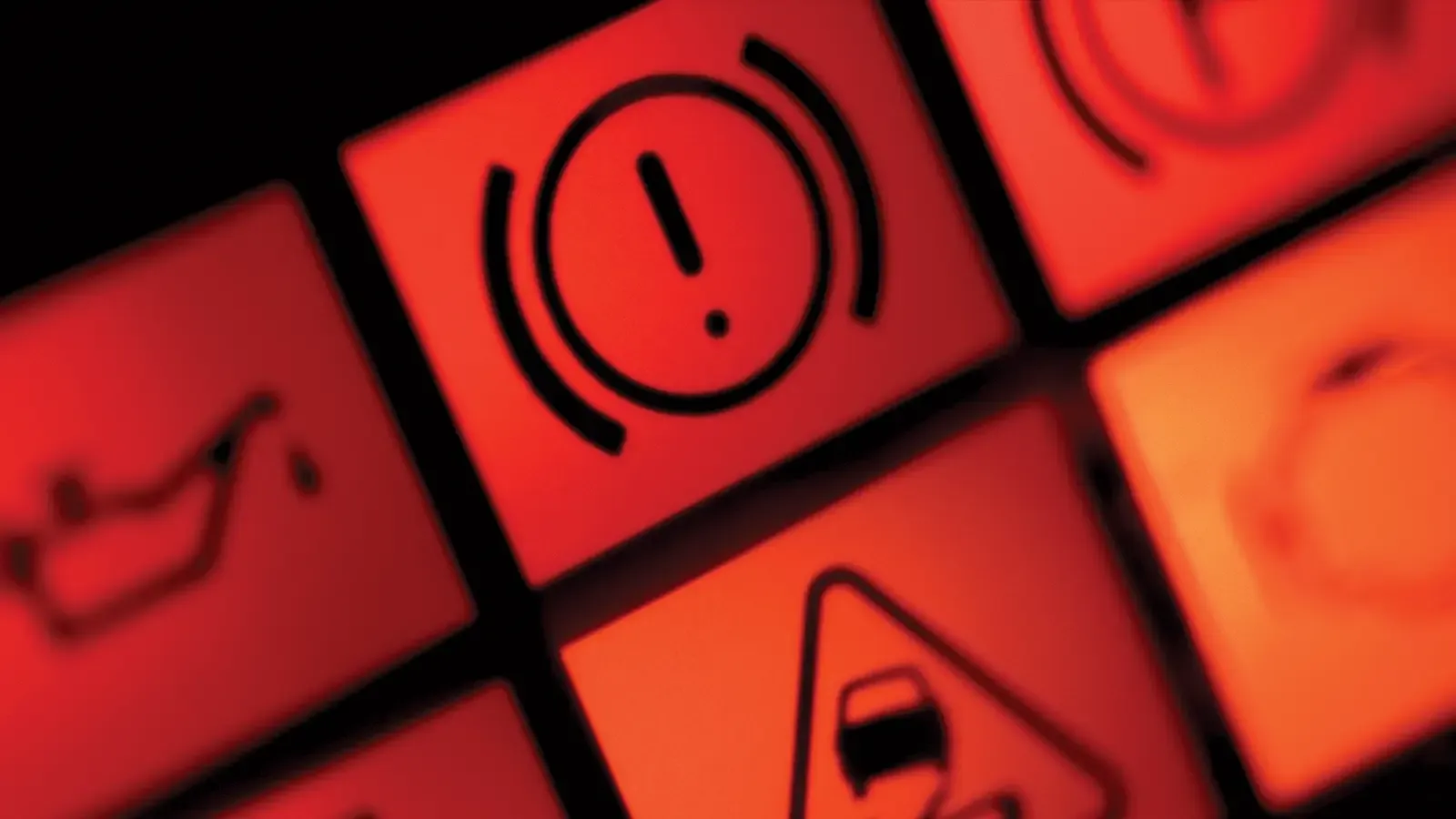 Car showing flashing warning sign