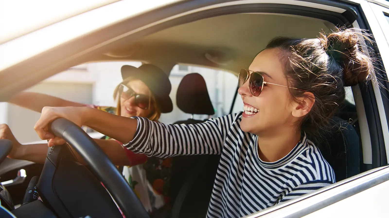 2 women in car
