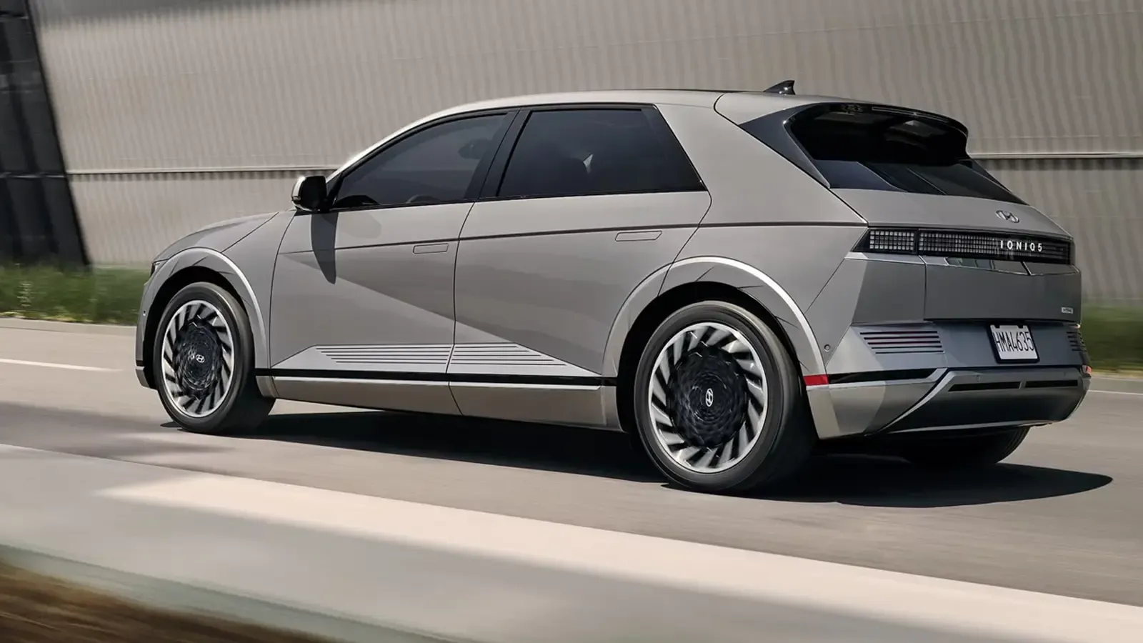 Taupe/Gray Hyundai Ioniq 5 Back Exterior Profile