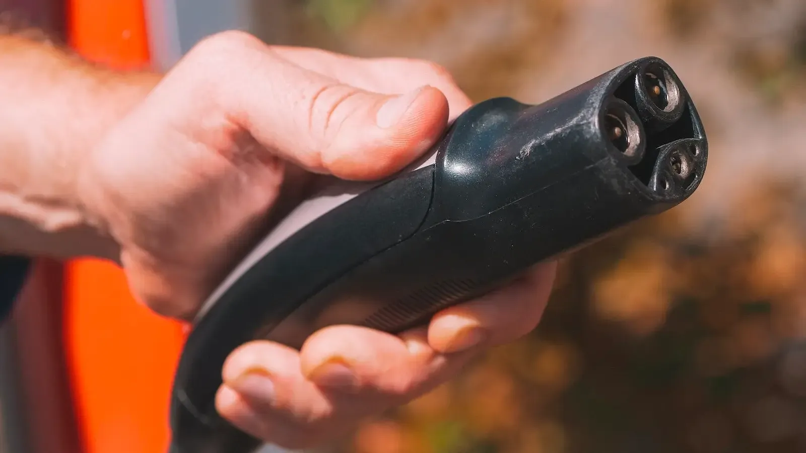 electric car charger close-up