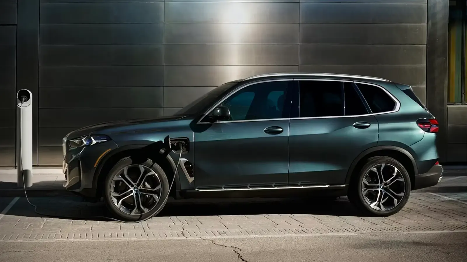 BMW X5 xDrive 45e charging exterior view