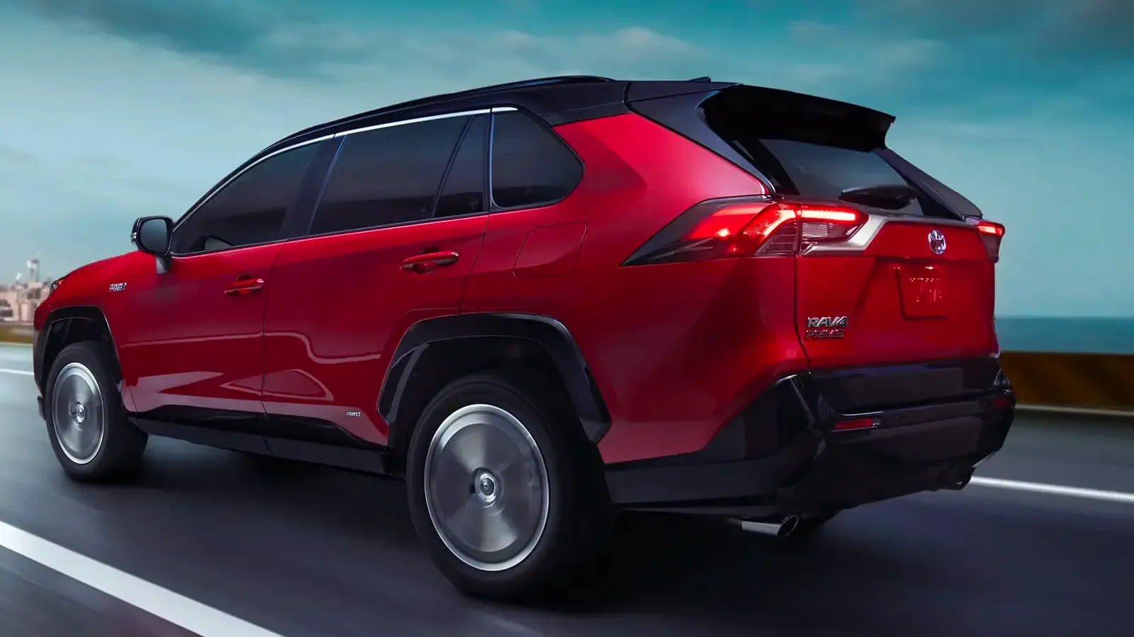 Toyota RAV4 Prime in red 3/4 view