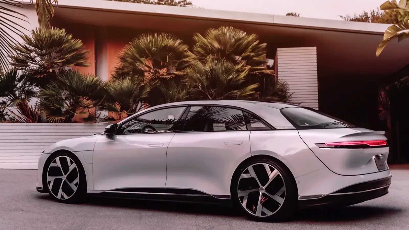 Lucid Air Dream Edition side view in a metallic