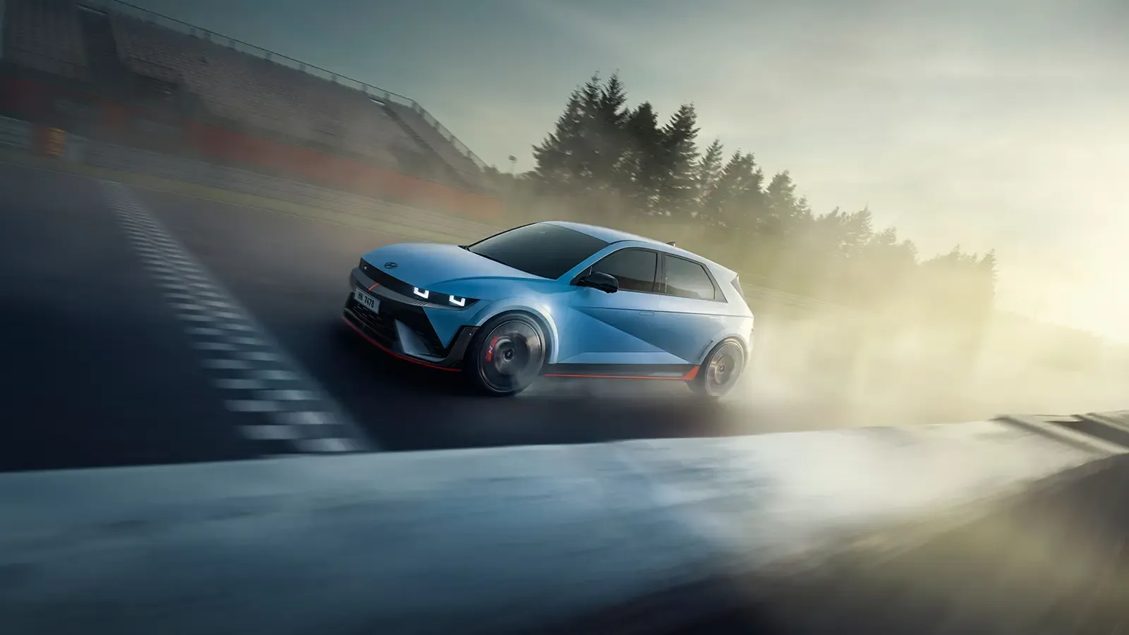 Hyundai Ioniq 5 N driving on a race track