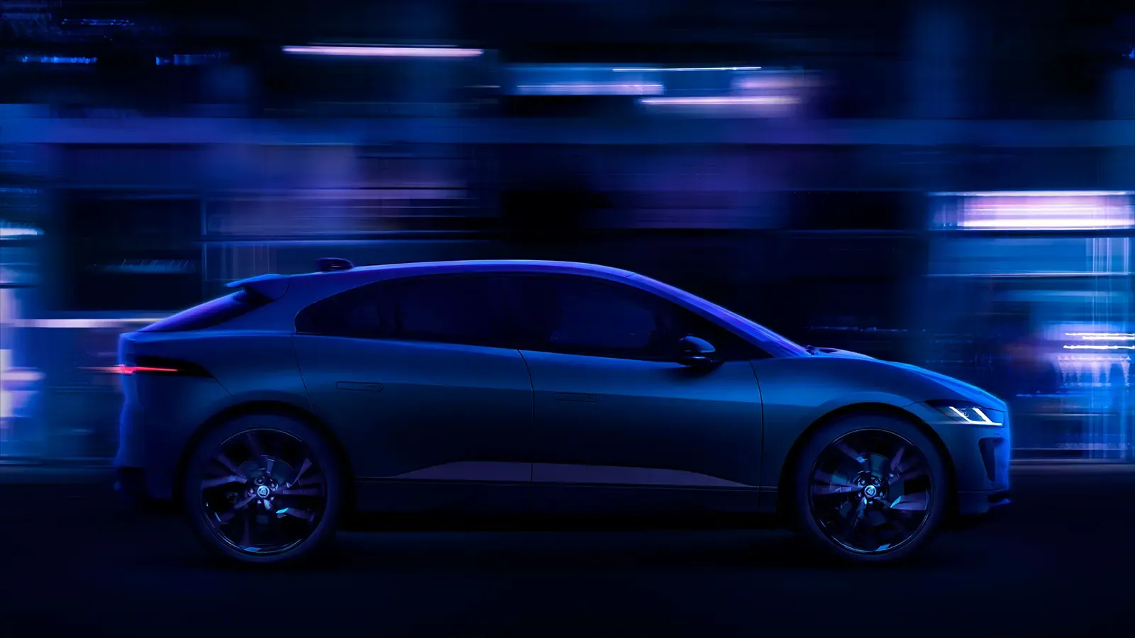 Jaguar I-Pace driving at night