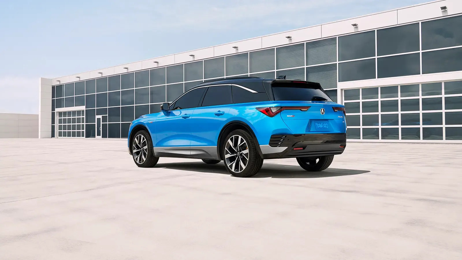 Acura ZDX back exterior view in light blue