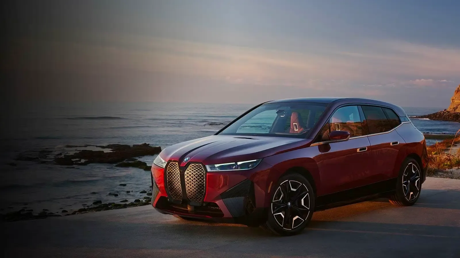 BMW IX ev on beach