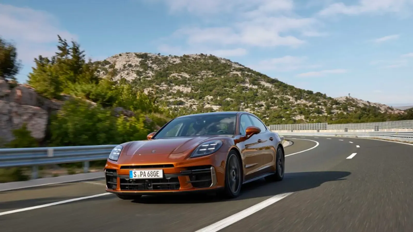 Porsche Panamera Hybrid driving on the road