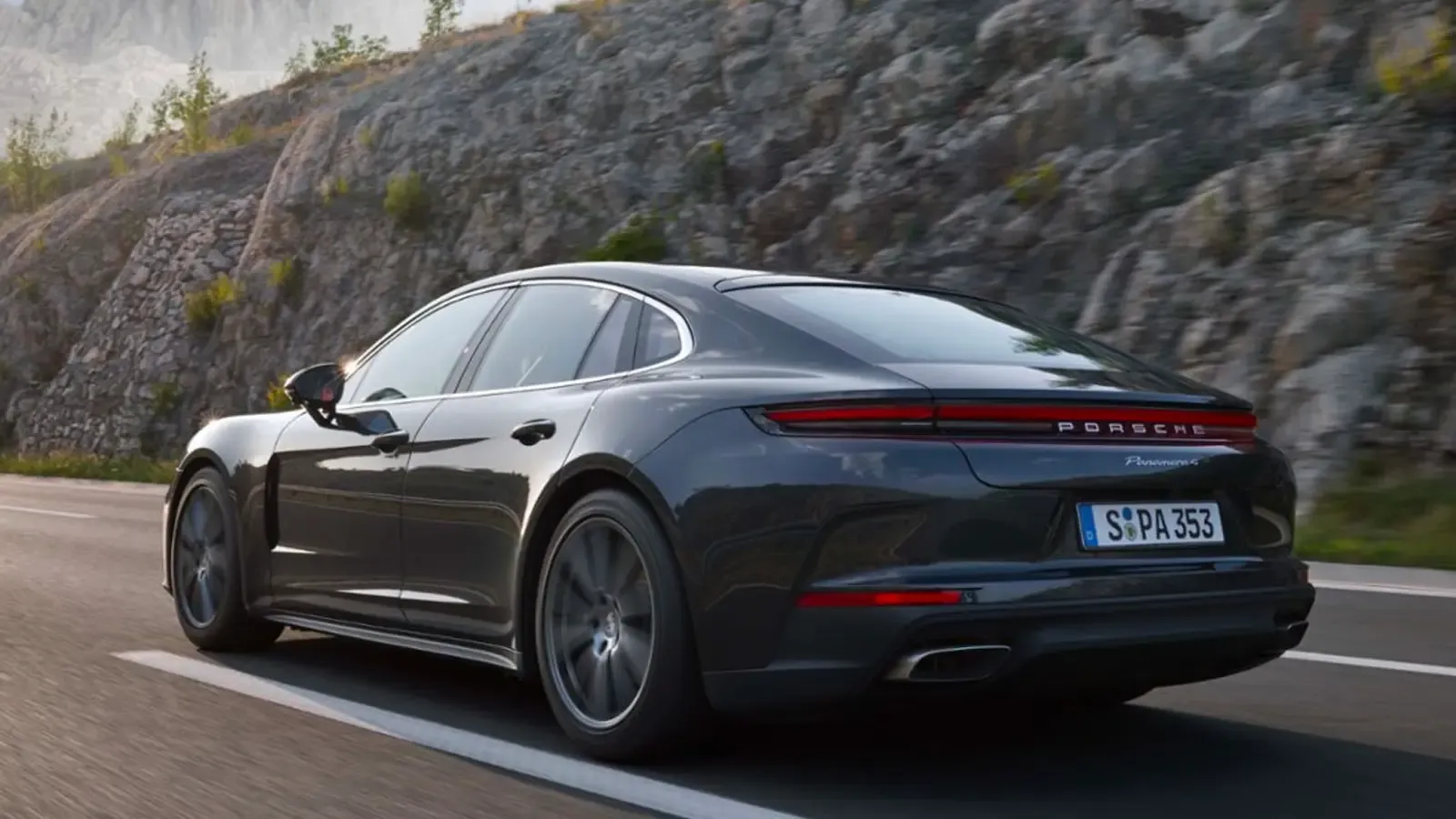 Porsche Panamera Hybrid driving on the road