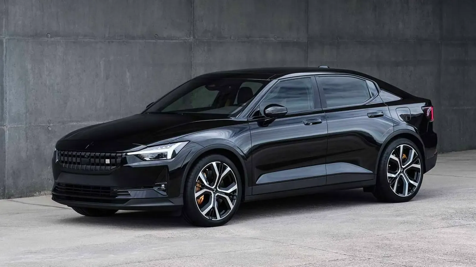 Black Polestar 2 exterior view