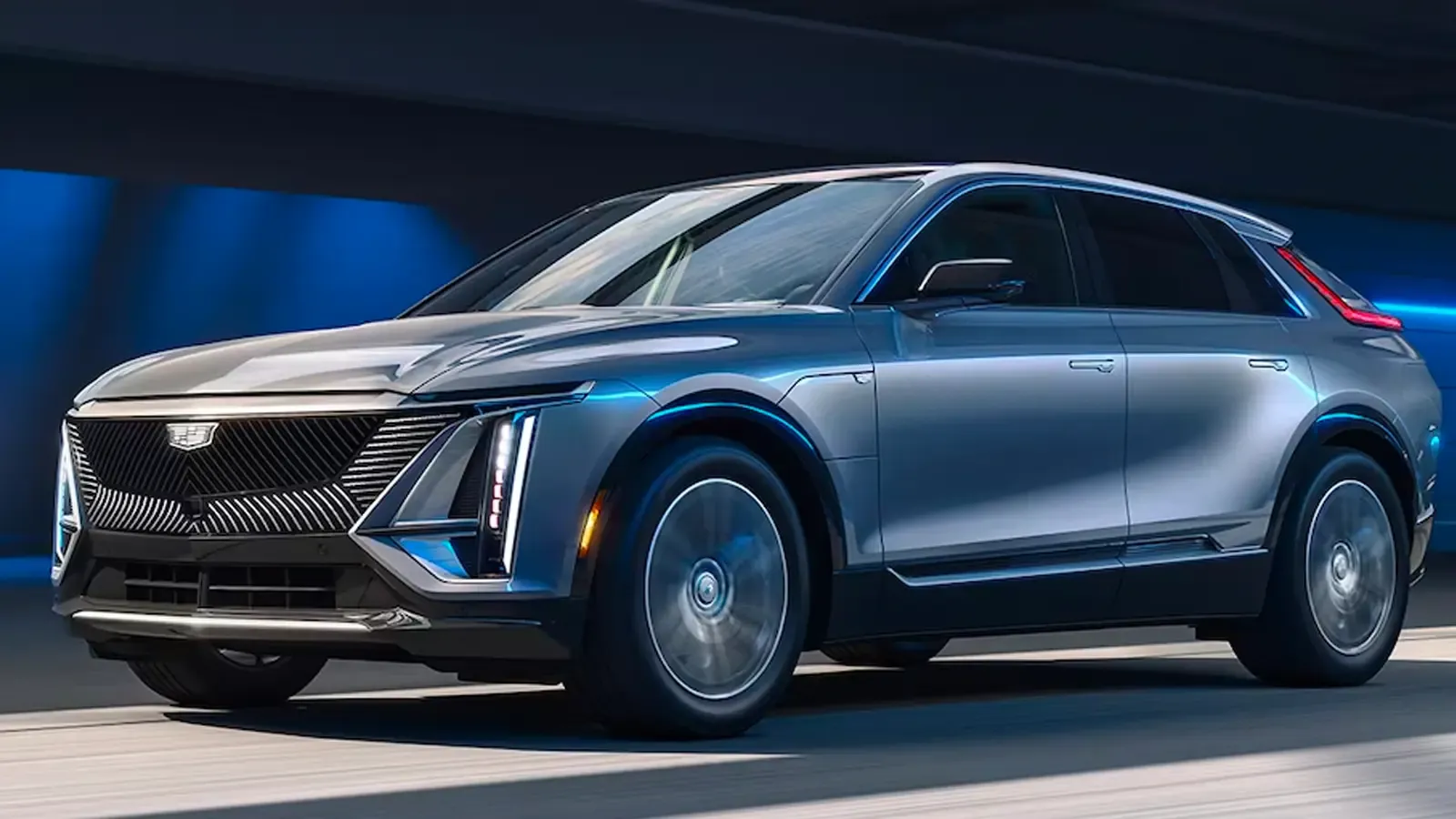 Cadillac Lyriq driving on the road
