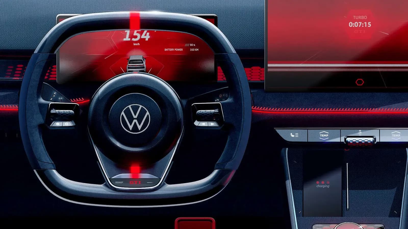 Volkswagen’s Electric GTI concept front interior view
