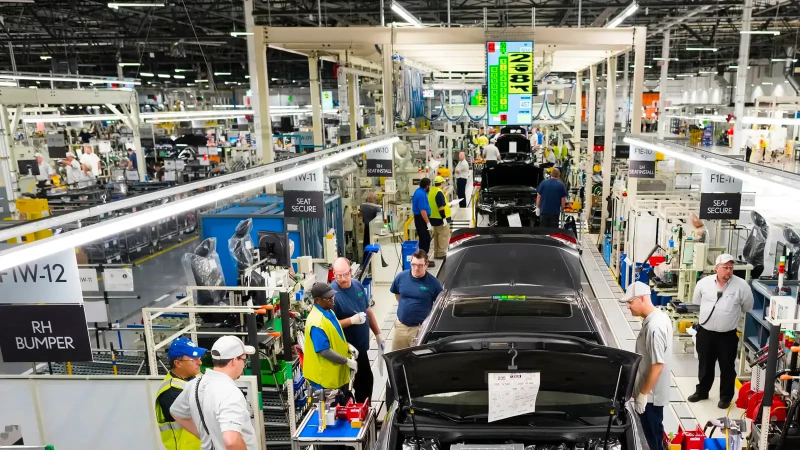 People working inside the Toyota Kentucky plant