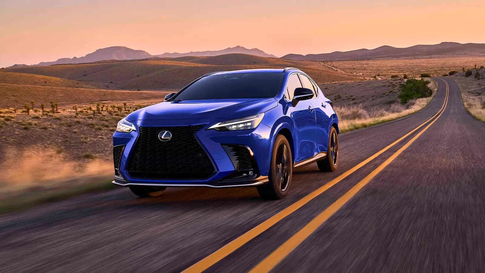 Lexus NX 450H+ driving in the desert