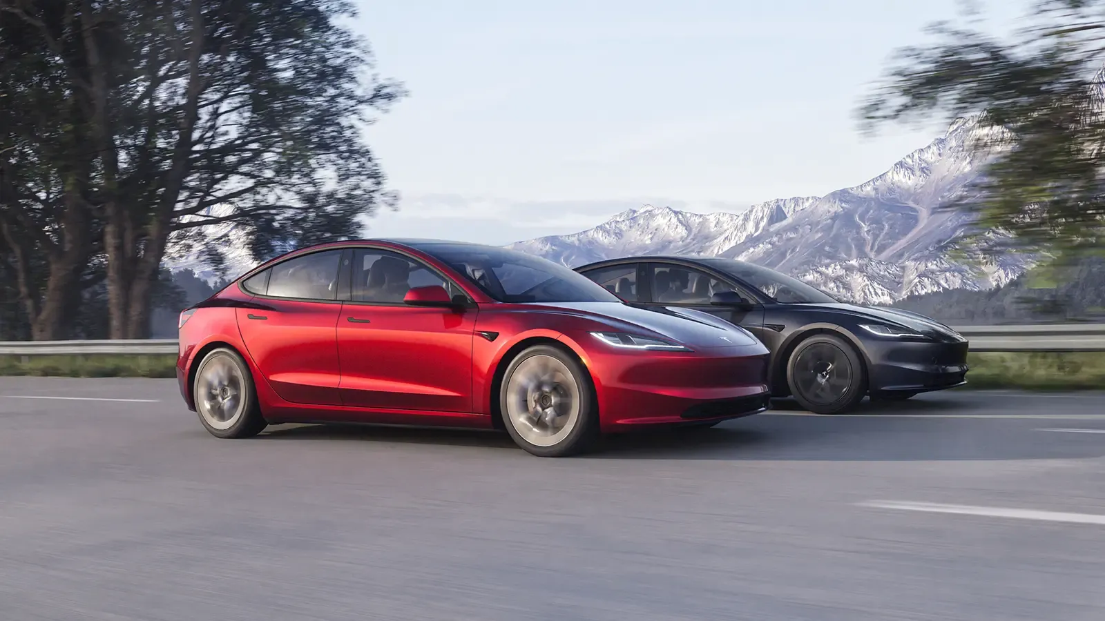 Two Teslas parked together