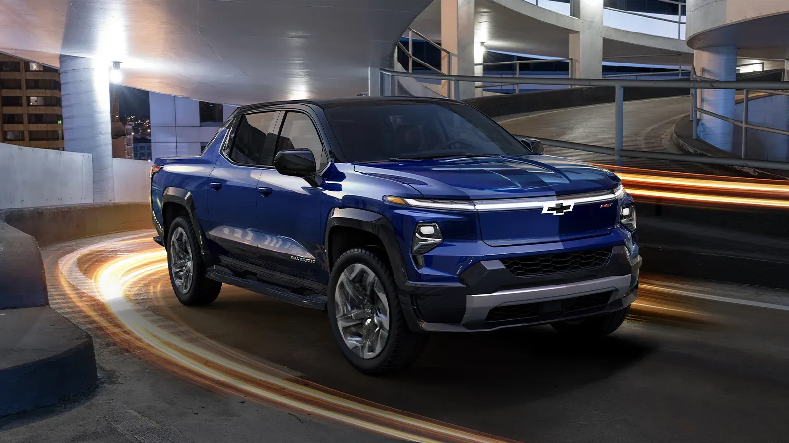 Blue Chevrolet Silverado EV