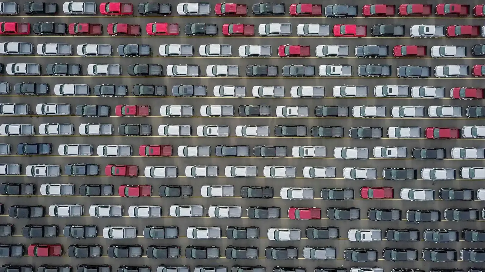 Ariel view of electric cars