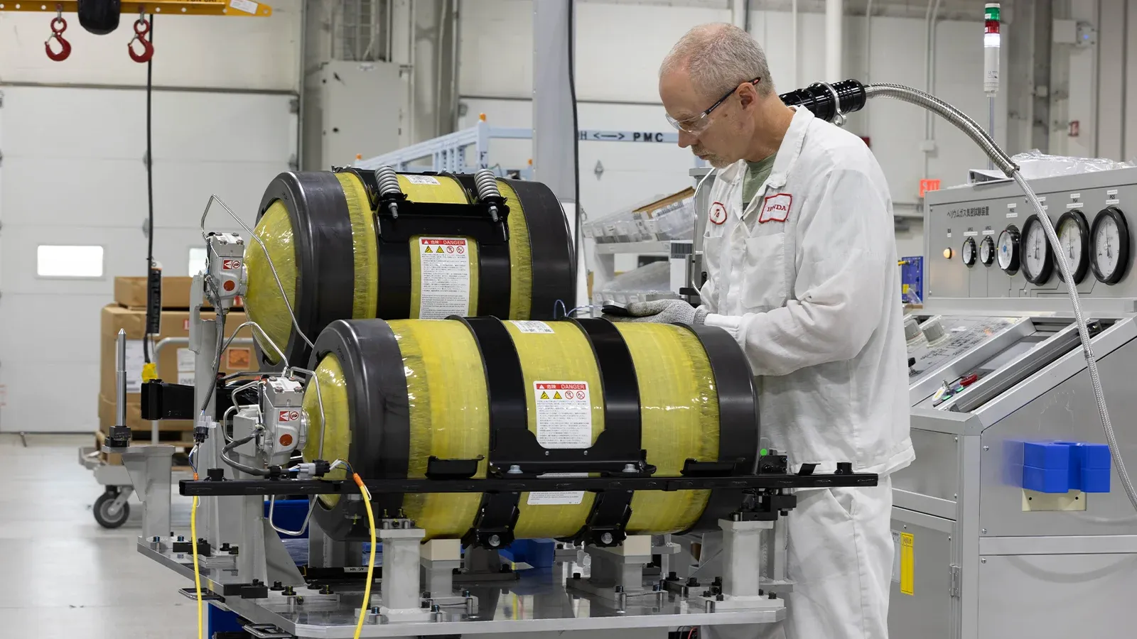 man in Hydrogen factory