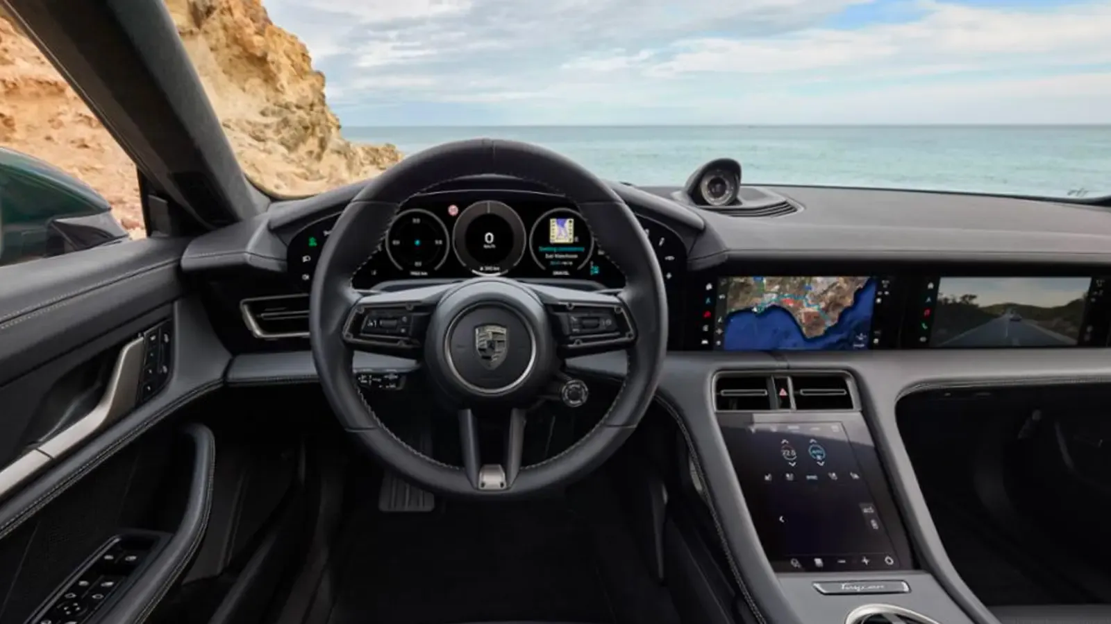 Porsche Taycan interior close up
