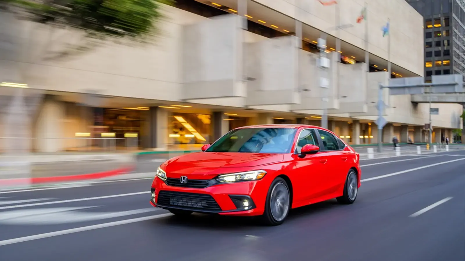Honda Civic driving through city