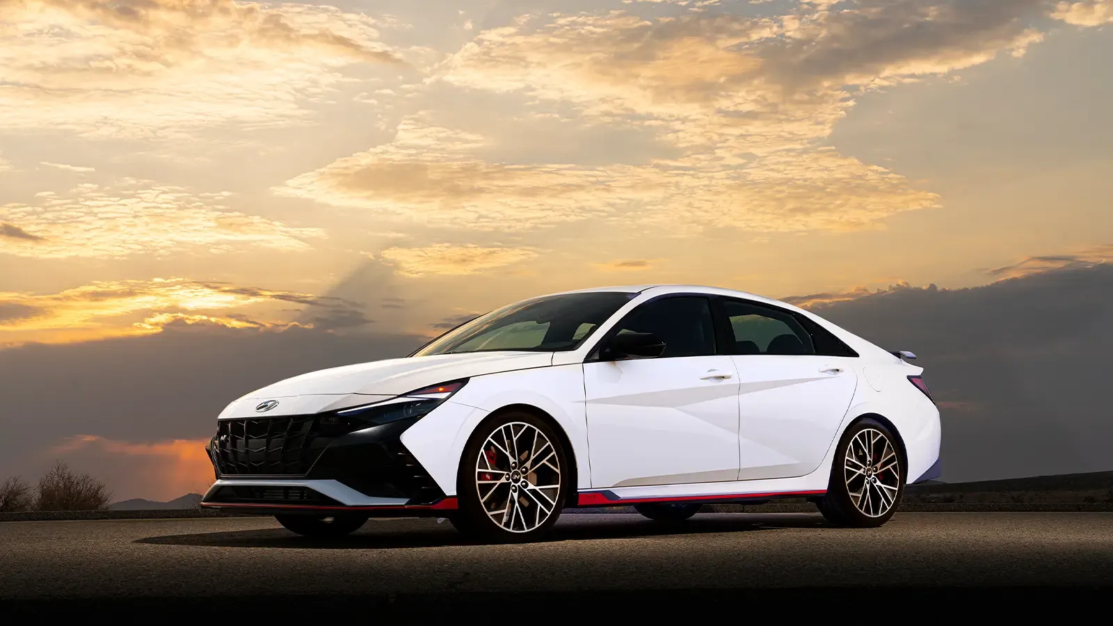 Hyundai Elantra parked at dusk