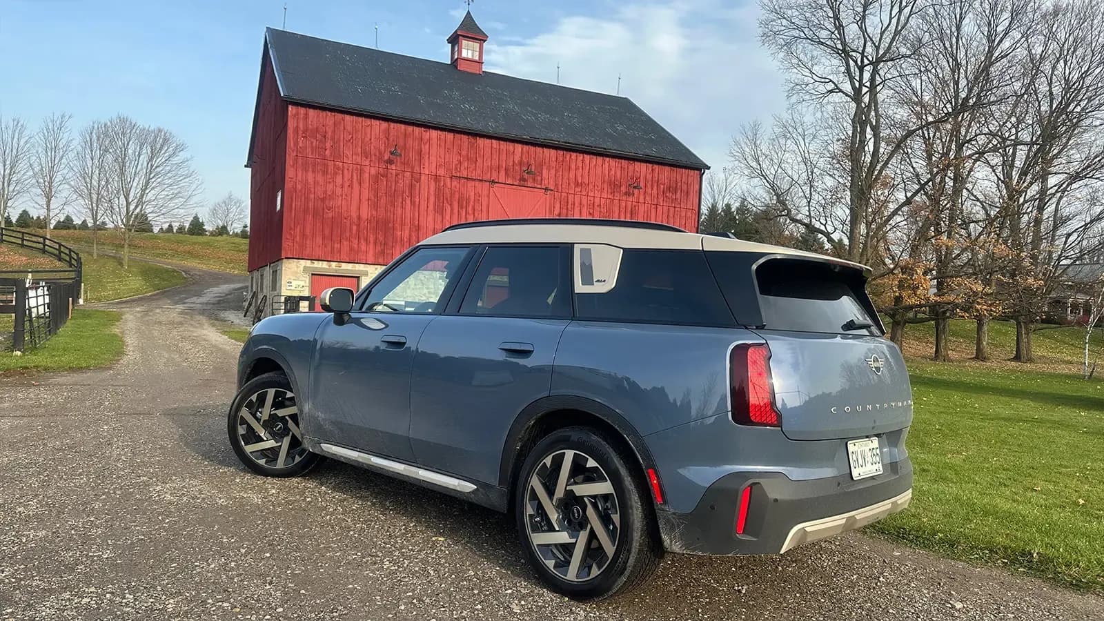 rear view of blue Mini Countryman