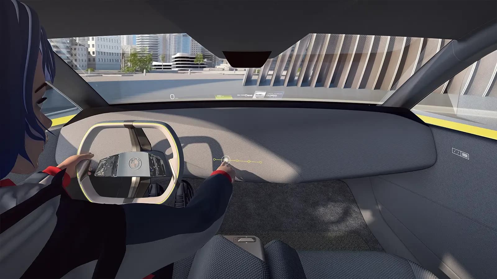 Protoype of the futuristic dashboard in the BMW i Vision dee