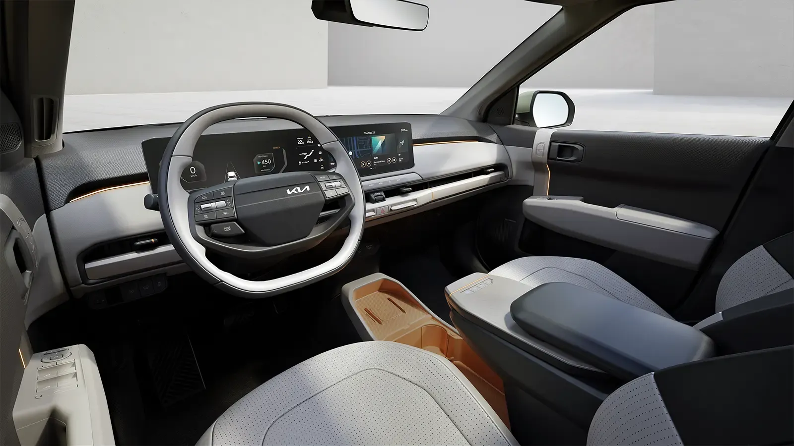 interior dashboard of Kia EV3