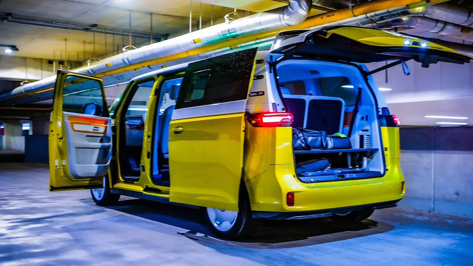 rear view of Volkswagen ID. Buzz