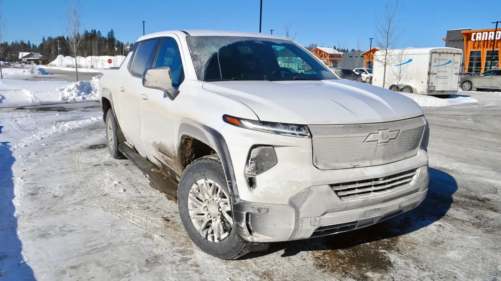 Chevy Silverado EV in the snow