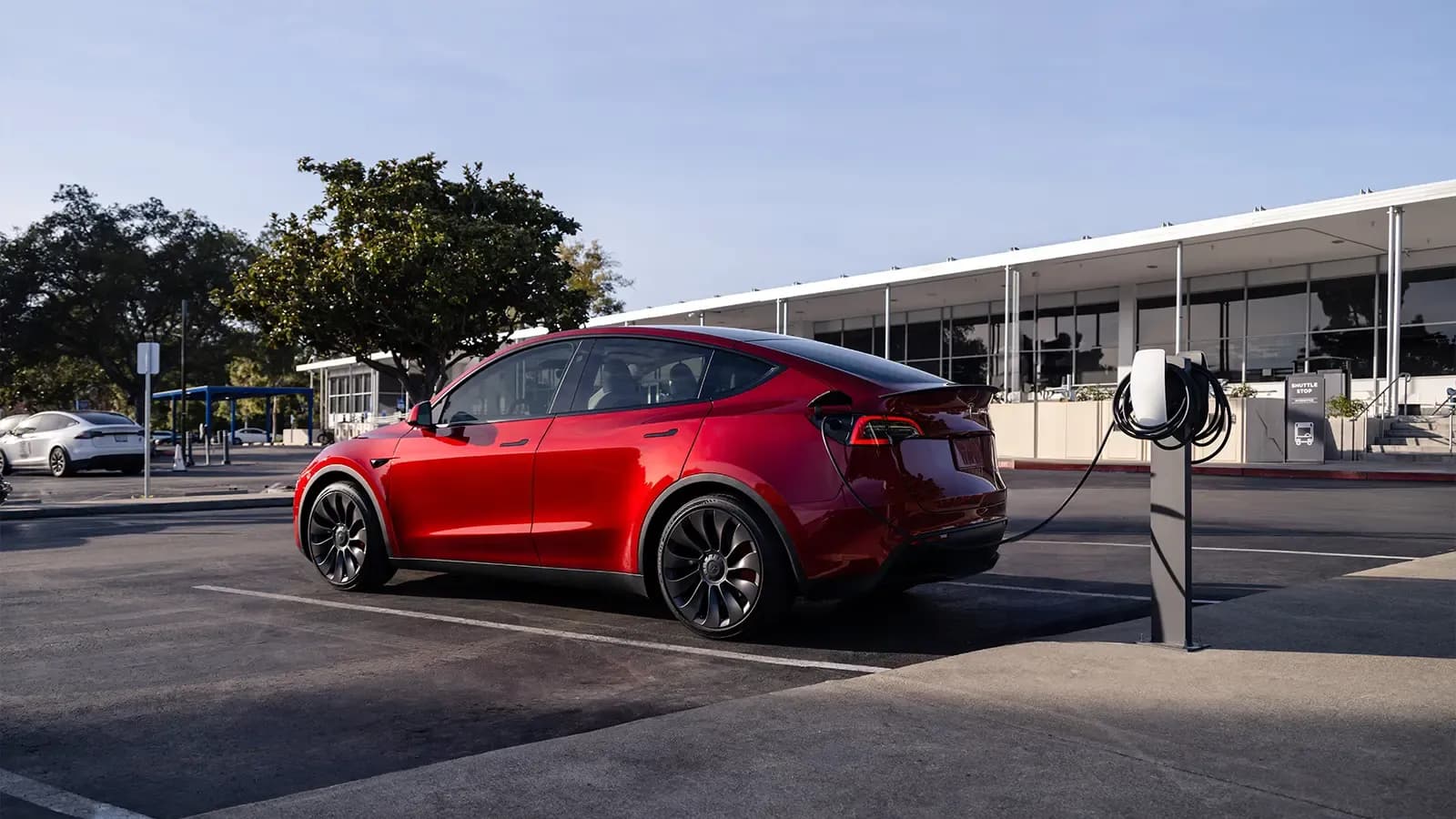 Tesla sedan charging