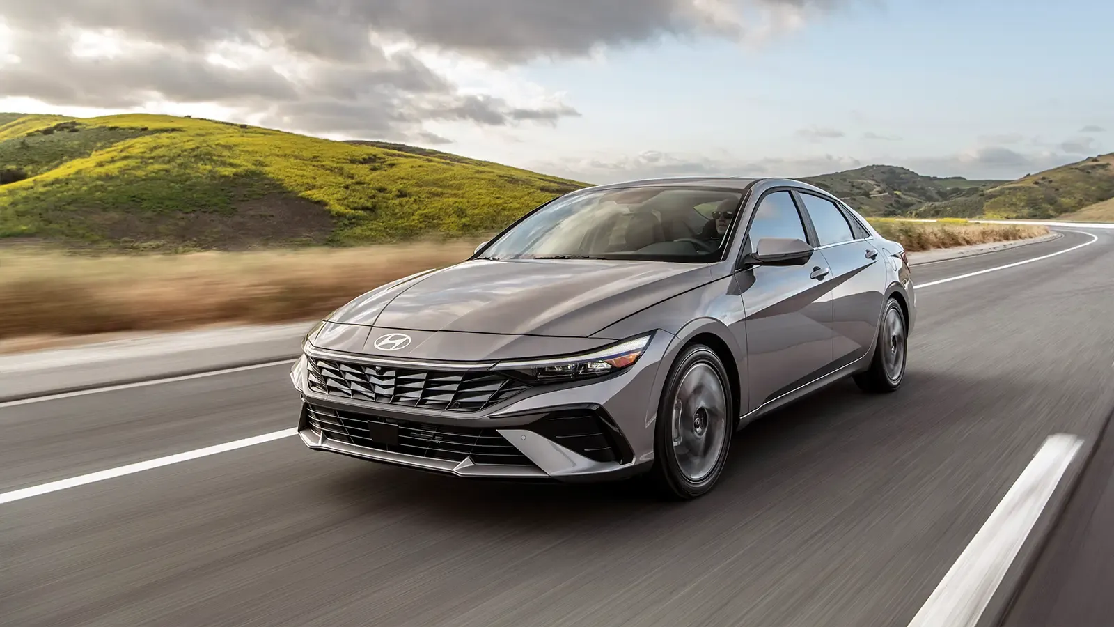 2025 gray Hyundai Elantra driving.