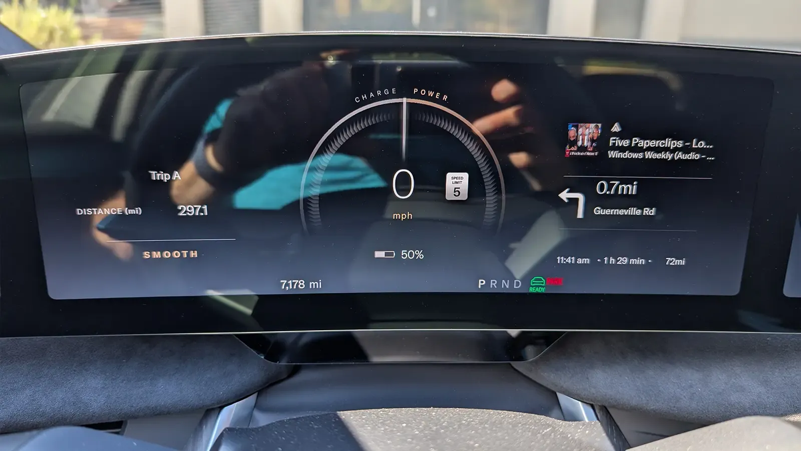 A Black 2025 Lucid Air Grand Touring drivers interior view HUD
