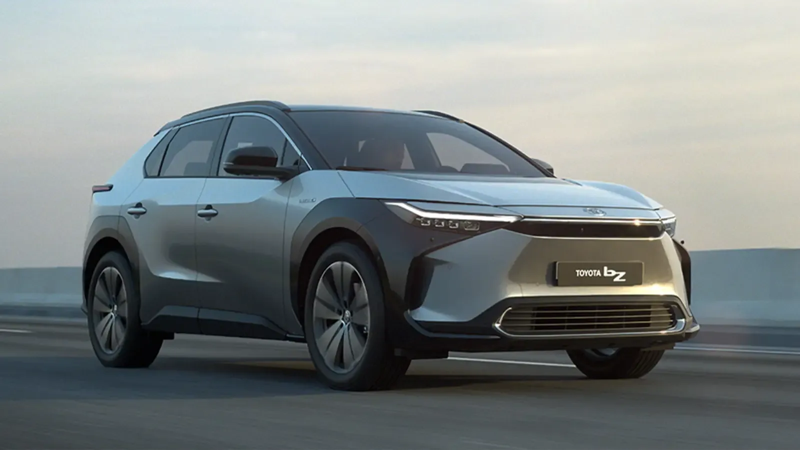 A silver 2025 Toyota bZ4x
