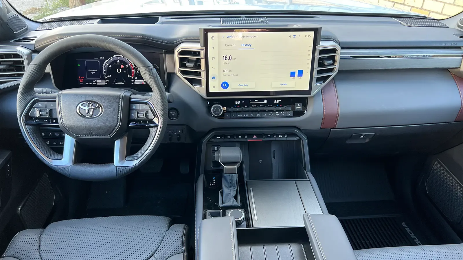 A silver 2026 Toyota Sequoia Hybrid Capstone front HUD