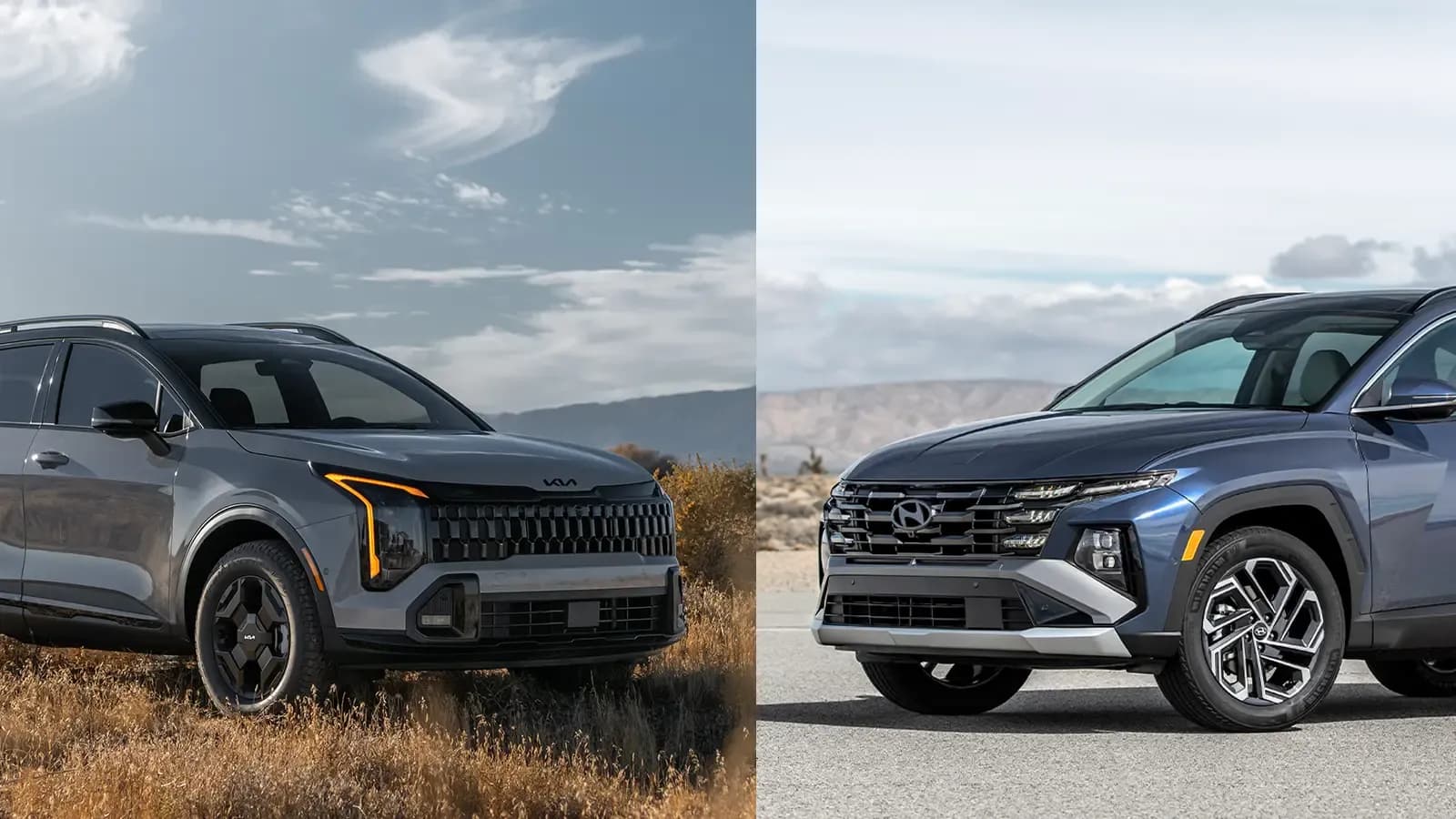 head to head of the 2026 Hyundai Tucson Hybrid vs. 2026 Kia Sportage Hybrid