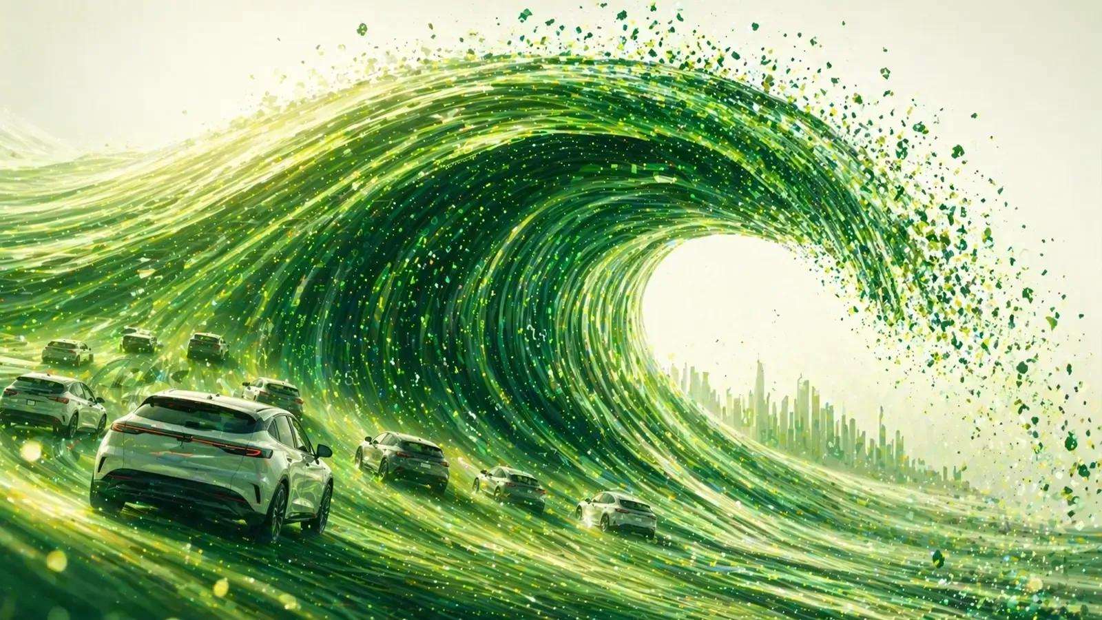 Green wave representing the EV lease return wave