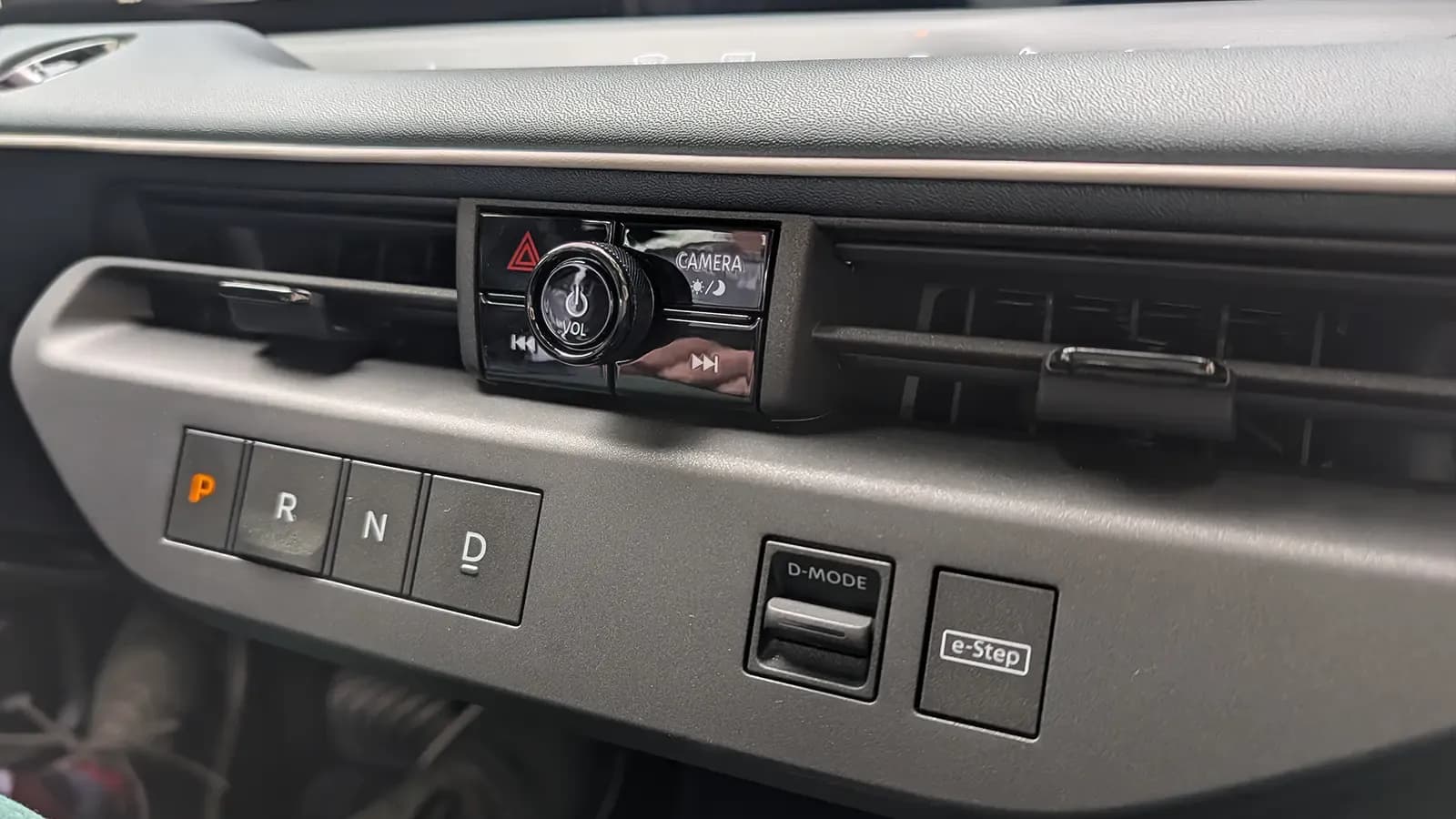 EV center console physical knob controls