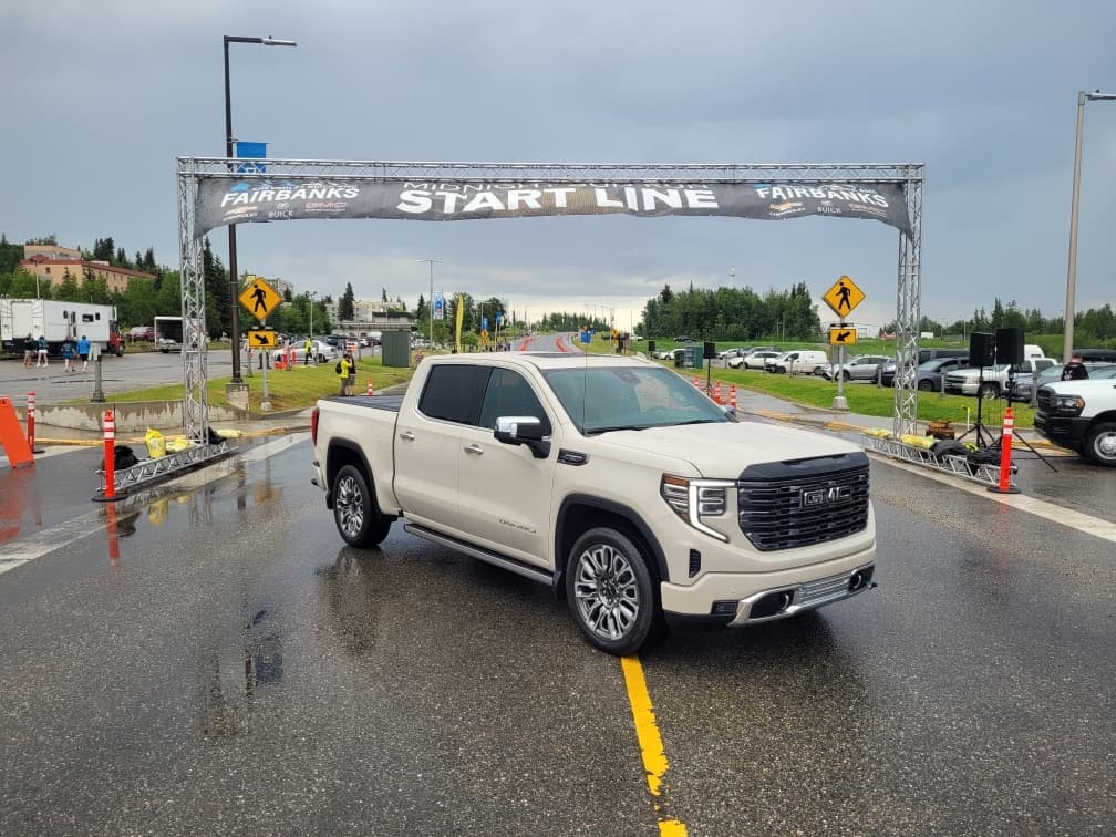2026 GMC Sierra 1500 Diesel parked at the Midnight Sun Run event start line